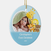 Babys erste WeihnachtsFoto-Verzierungs-Giraffe Keramikornament (Rechts)