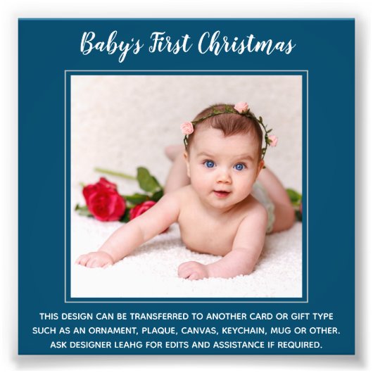 Babys Erste Weihnachtsfoto-Vorlage - Eigene Gestal Fotodruck (Vorne)