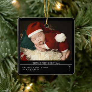 Babys Erste Weihnachtsgeburt Ankündigung Keramikornament