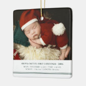 Babys Erste Weihnachtsgeburt Ankündigung Keramikornament (Links)