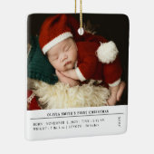 Babys Erste Weihnachtsgeburt Ankündigung Keramikornament (Rechts)