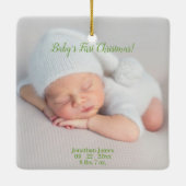 Babys erste Weihnachtsgeburtstage Keramikornament (Rückseite)