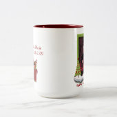 Babys erste Weihnachtsgewohnheits-datiertes Foto Zweifarbige Tasse (Mittel)