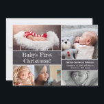 Babys erste Weihnachtskhalkboard-Foto-Collage Einladung<br><div class="desc">Mit dieser charmanten und individuell gestaltbaren Collage-Einladung können Sie die Magie der ersten Weihnachtsfeier Ihres Fotos erleben. Es wurde mit einem Chalkboard-Thema konzipiert und ermöglicht es Ihnen, die Karte mit bezaubernden Fotos Ihres Neugeborenen zu personalisieren. Feiern Sie diesen besonderen Meilenstein, indem Sie die Freude und Spannung Ihres ersten Weihnachtsfestes mit...</div>