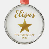 Baby's erste Weihnachtsneugeborene Star Ornament Aus Metall (Vorne)