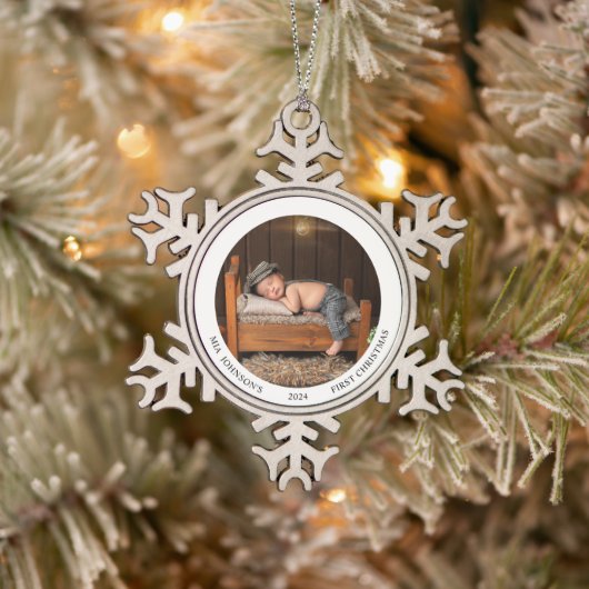 Babys Erste Weihnachtsschneeflocke Zinndekoration Schneeflocken Zinn-Ornament (Baum)