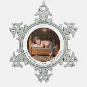 Babys Erste Weihnachtsschneeflocke Zinndekoration Schneeflocken Zinn-Ornament (Vorderseite)