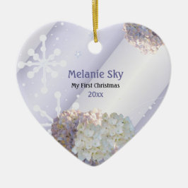 Babys erste Weihnachtsschneeflocken Bläserdekorati Keramik Ornament