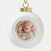Babys erste Weihnachtsschrift Moderne Elegant Keramik Kugel-Ornament (Vorderseite)