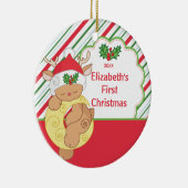 Babys erste Weihnachtsverzierungs-Ren-Rotwild Keramik Ornament (Rechts)