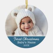 Babys Erste Weihnachtszeit - Foto Keramikornament (Vorne)