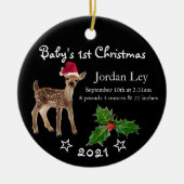 Babys Erste Weihnachtszeit Hirsche Keramik Ornamen Keramik Ornament (Vorne)