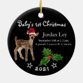 Babys Erste Weihnachtszeit Hirsche Keramik Ornamen Ornament (Hinten)