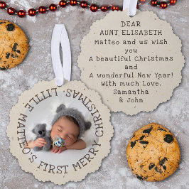 Babys erste Weihnachtszeit Niedlich Vintag Fügen S Ornament Karte