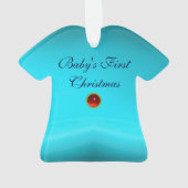 BABYS ERSTER CHRISTMAS Blue Ribbon Baby Boy Ornament (Rückseite)