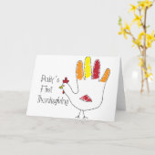 Babys erster Erntedank Karte (Gelbe Blume)