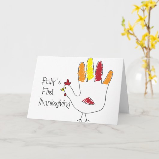 Babys erster Erntedank Karte (Gelbe Blume)