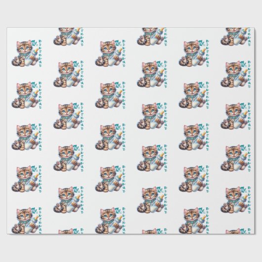 Babys erster Geburtstag. Geschenkpapier (Flach)