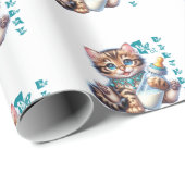 Babys erster Geburtstag. Geschenkpapier (Rolleneckpunkt)