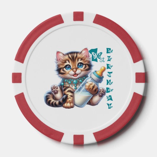 Babys erster Geburtstag. Pokerchips (Vorderseite)