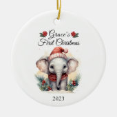 Babys erster Weihnachtsaffe Keramik Ornament (Vorne)