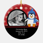 Babys erster WeihnachtsFoto-VerzierungPenguin Keramik Ornament (Hinten)