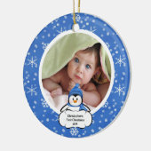 Babys erster WeihnachtsFoto-VerzierungPenguin Keramikornament (Links)