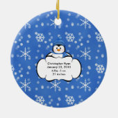 Babys erster WeihnachtsFoto-VerzierungPenguin Keramikornament (Hinten)