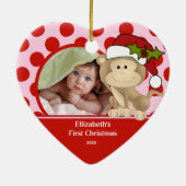 Babys erster WeihnachtsFoto-Verzierungs-Affe Keramikornament (Hinten)