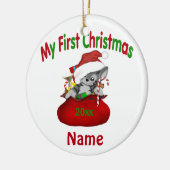 Babys erster WeihnachtsKitty personalisiert Keramikornament (Links)