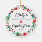 Babys Erster Weihnachtsschmuck Wasserfarbenkrez (Hinten)