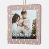 Babys erster Weihnachtsweihnachtsbummel Individuel Keramikornament (Links)