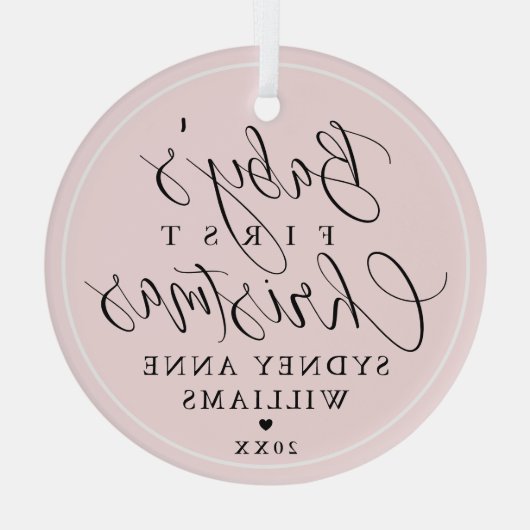 Babys erster Weihnachtsweihnachtsbummel Individuel Ornament Aus Glas (Rückseite)