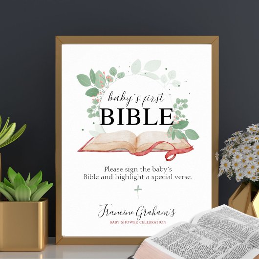 Baby's erstes Bible Baby Duschzeichen Poster