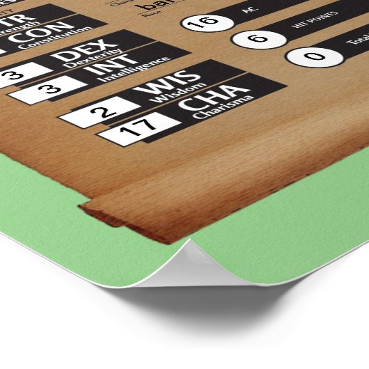 Babys erstes Character Sheet Poster - Custom (Ecke)