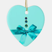 BABY'S ERSTES CHRISTMAS Blue Ribbon Baby Boy Herz Keramik Ornament (Rechts)