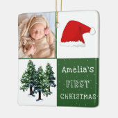 Baby's erstes Foto für die Weihnachtsschnee-Weihna Keramikornament (Links)
