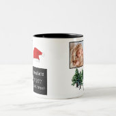 Baby's erstes Foto für die Weihnachtsschnee-Weihna Zweifarbige Tasse (Mittel)