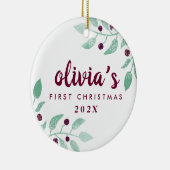 Babys erstes Foto mit Wasserfarben Keramik Ornament (Rechts)