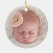 Babys erstes Foto mit Wasserfarben Keramik Ornament (Hinten)