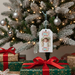 Baby's erstes Foto Weihnachten Rot personalisieren Geschenkanhänger