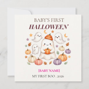 Baby's erstes Halloween 2026 Personalisiert Süß Einladung