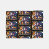 Babys erstes Halloween Niedlicher Hexenkatze Name Fleecedecke (Vorderseite (Horizontal))