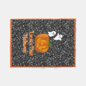Baby's erstes Halloween Pumpkin personalize Name Fleecedecke (Vorderseite (Horizontal))