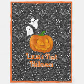 Baby's erstes Halloween Pumpkin personalize Name Fleecedecke