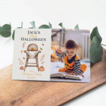 Baby's erstes Halloween Süße Kürbis Grußkarte
