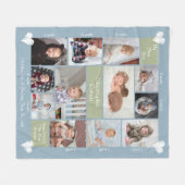 Baby's erstes Jahr 12 Foto-Collage Hearts Script Fleecedecke (Vorderseite (Horizontal))
