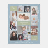 Baby's erstes Jahr Boho 12 Foto-Collage-Script Fleecedecke (Vorderseite)