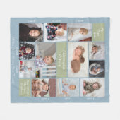 Baby's erstes Jahr Boho 12 Foto-Collage-Script Fleecedecke (Vorderseite (Horizontal))