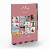 Babys erstes Jahr Foto Collage Geburtsstunde rosa (Links)